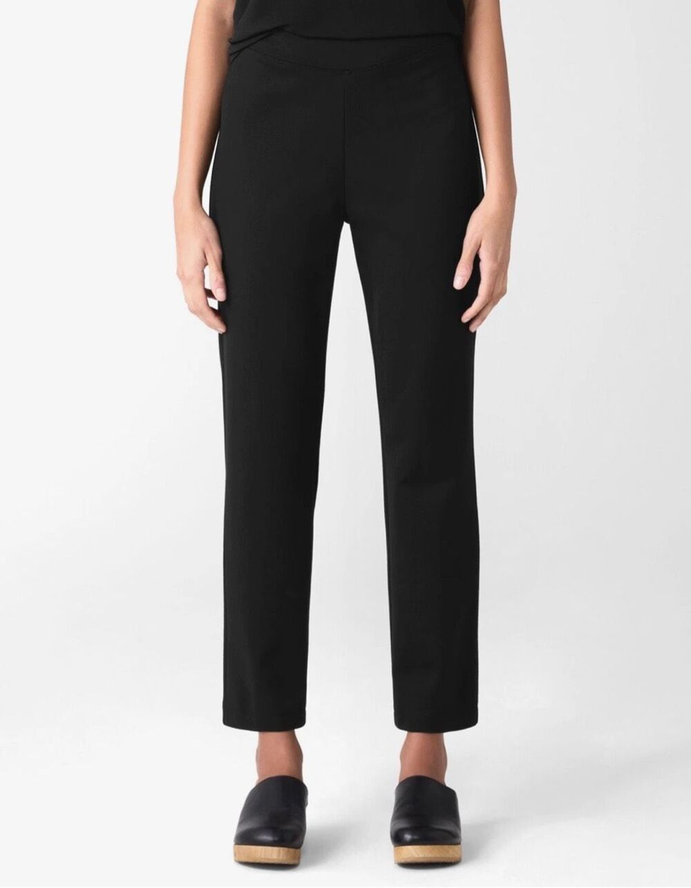 Eileen Fisher $198 Washable Flex Ponte Slim Pants Black womens XXS NEW